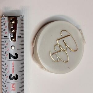 vintage Revlon Love Pat compact mirror creamy peach shade w/ white & gold accent